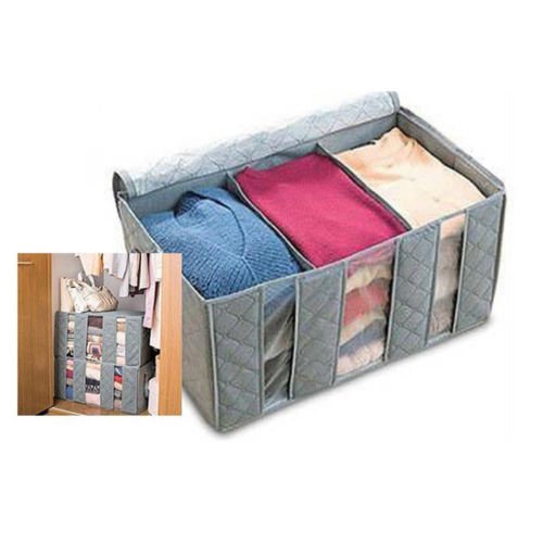 Buy 3 Part Fold able Clothes Organiser Folding Storage Box (Assorted ...