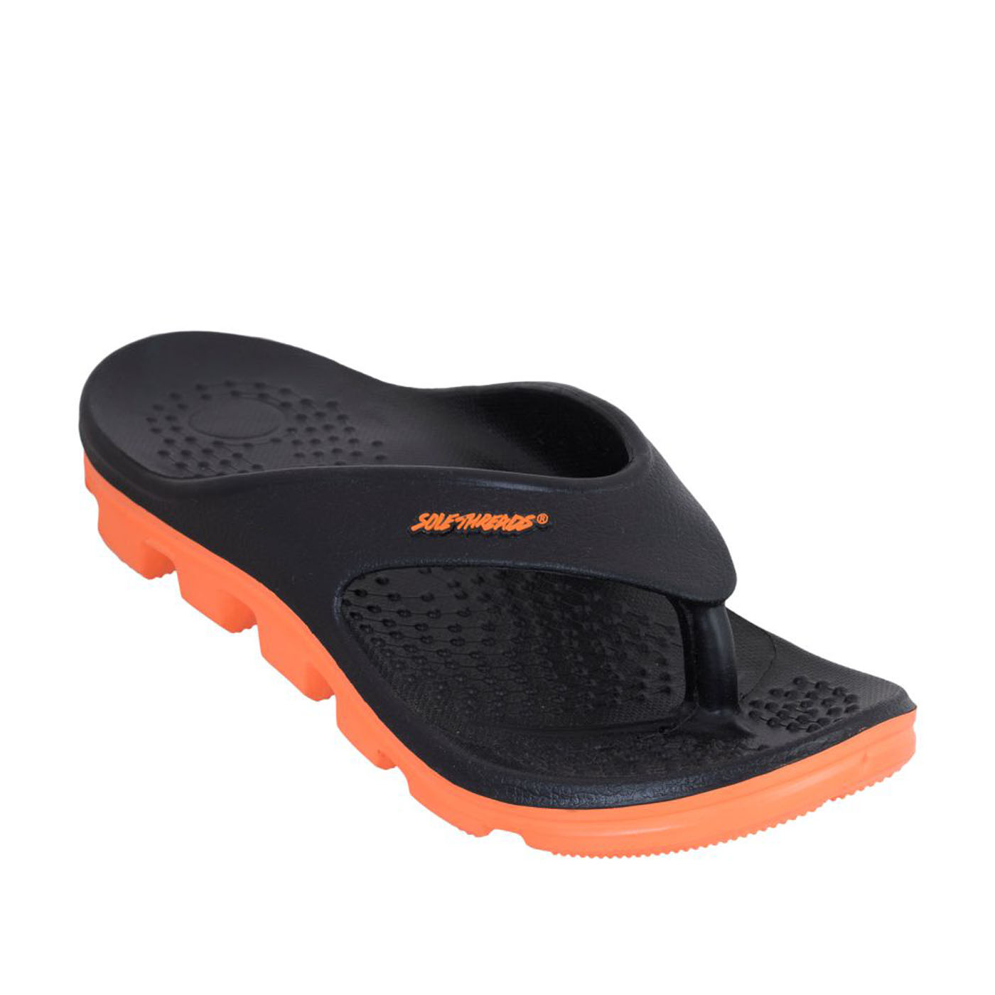 Buy Solethreads Black-Orange Color Slippers for Men Online @ ₹449 from ...