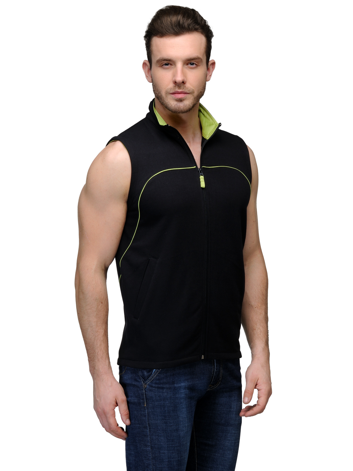 Buy Scott Men's Premium Cotton Sleeveless Jacket - Black Online @ ₹699 ...