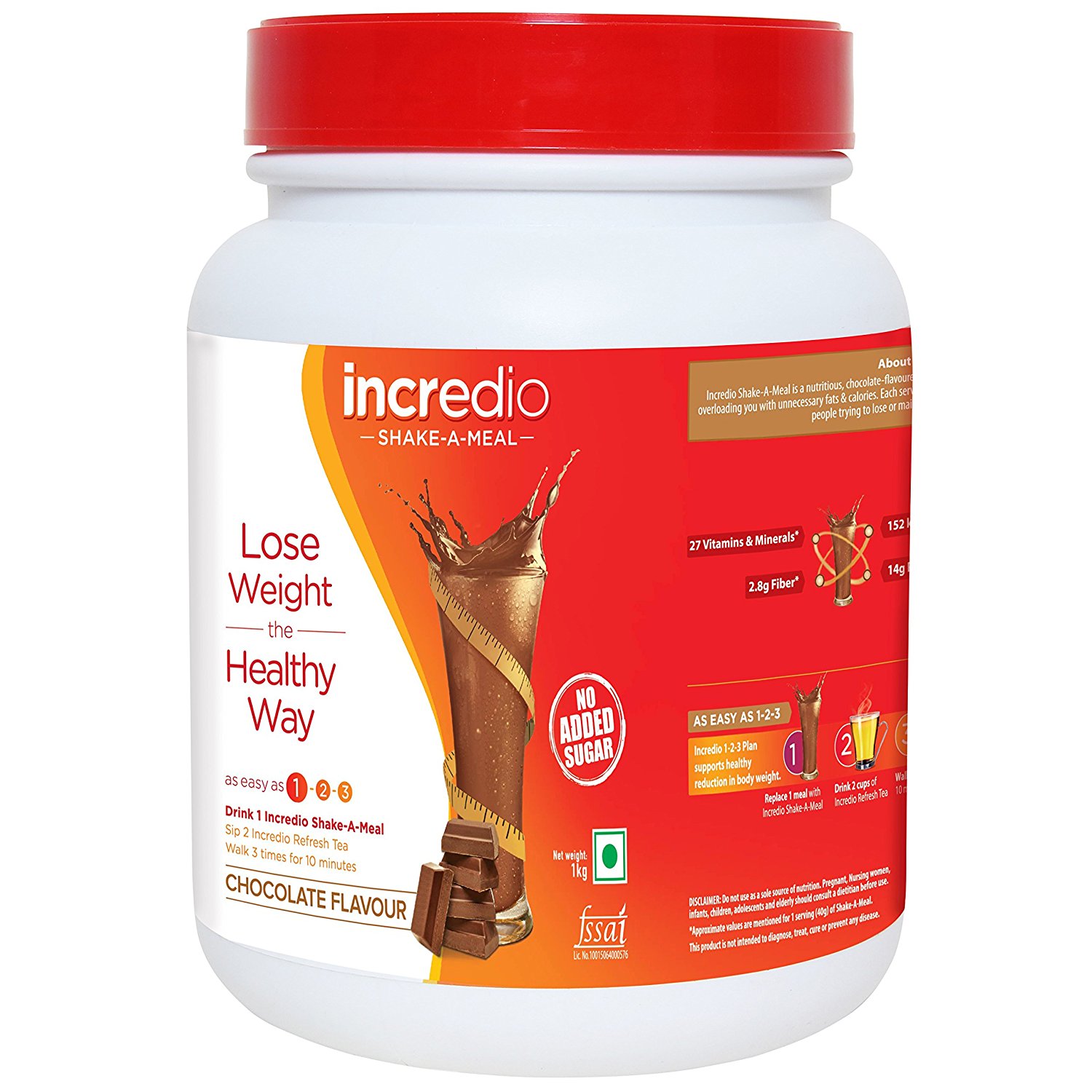 Buy Incredio shakeamealMeal Replacement Shake with 14g Protein, 2.8g