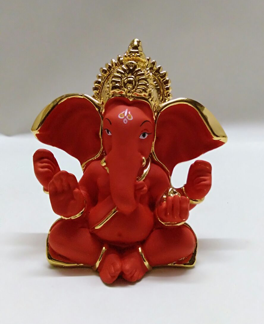 Buy Chintamani Arts Gold Plated GANESH IDOL Car Dashboard Idol Very ...