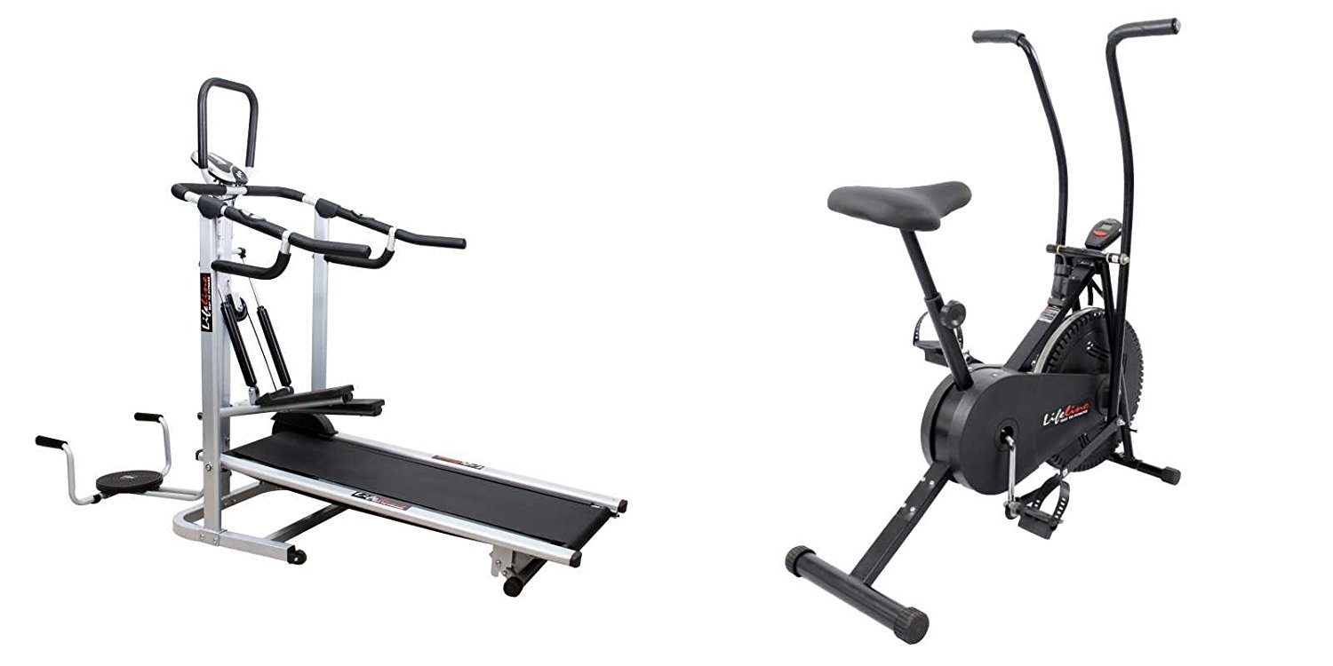 Buy Lifeline Fitness Combo 4 In 1 Deluxe Treadmill And Airbike 103