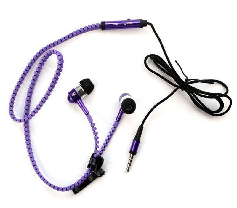 Buy Zipper Earphones Headset with 3.5mm Jack Stereo Microphone Mic