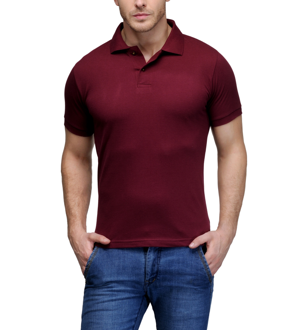 Buy Scott International Men'S Maroon Polo Collar T-Shirt Online @ ₹549 ...