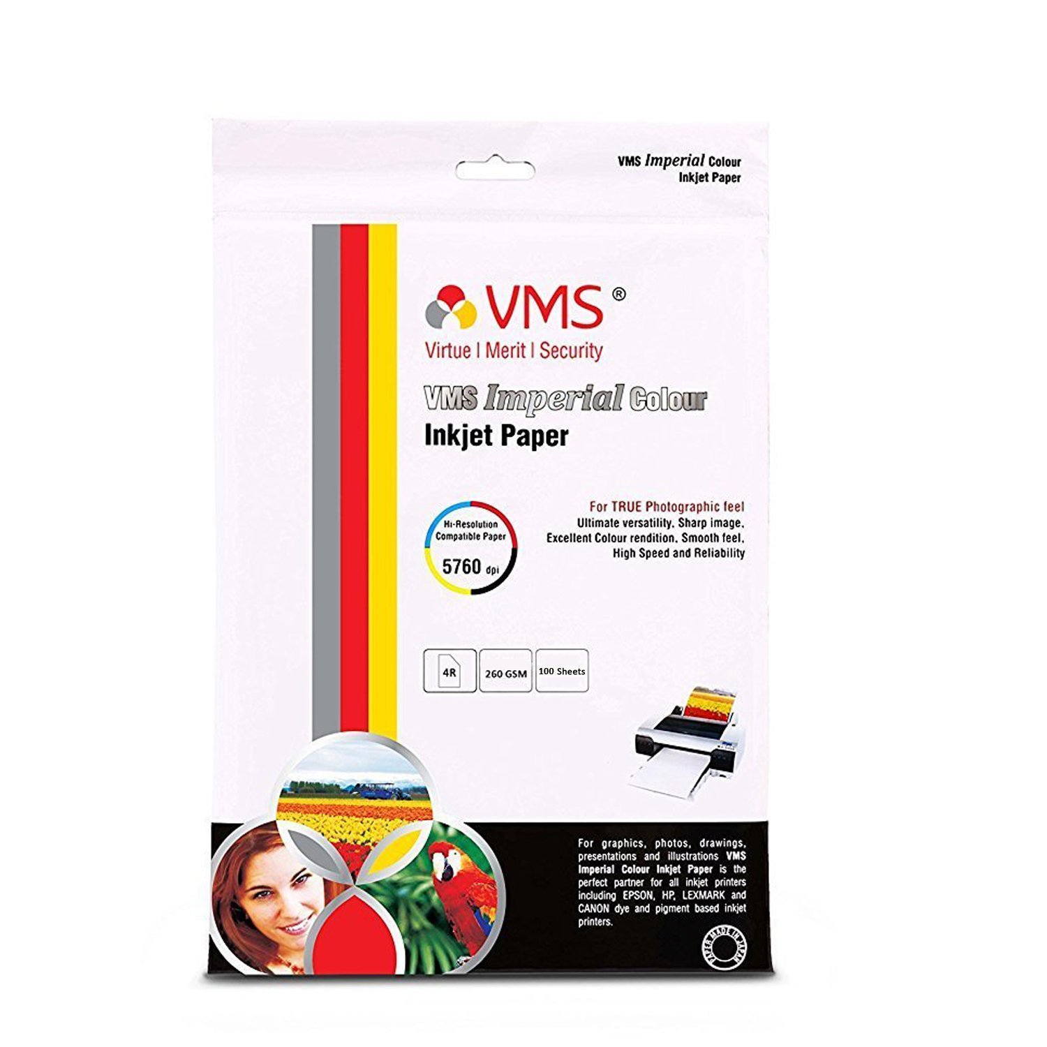 Buy VMS Imperial Colour HighGlossy Inkjet Photo Paper 4R (4x6 inch) 260