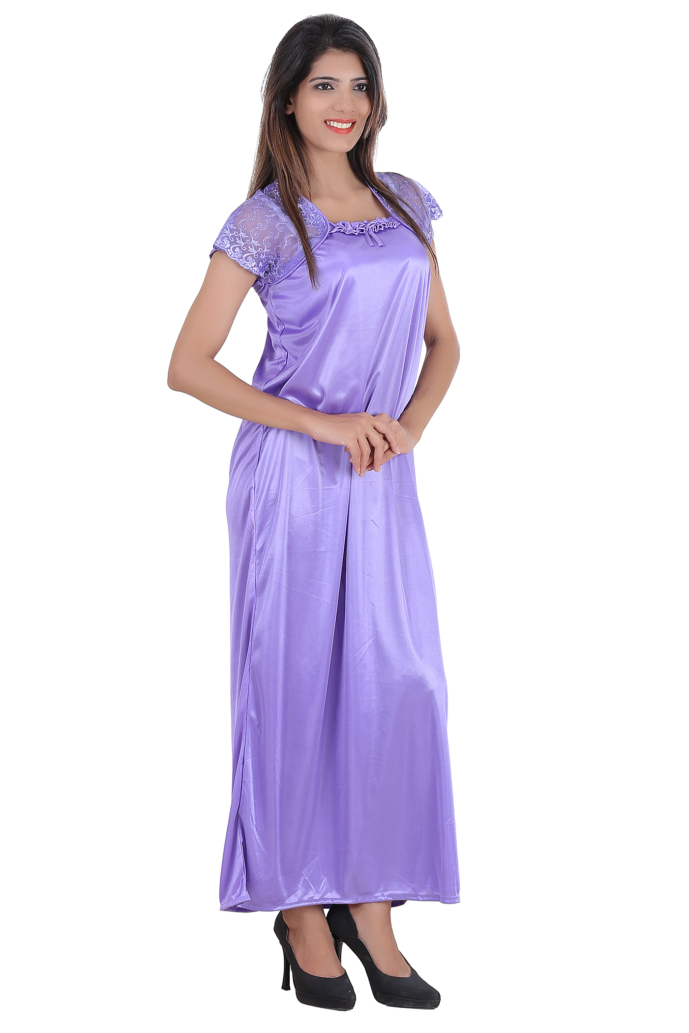 Buy Glossia Purple Satin Nighty And Night Gowns Online ₹399 From Shopclues 9011