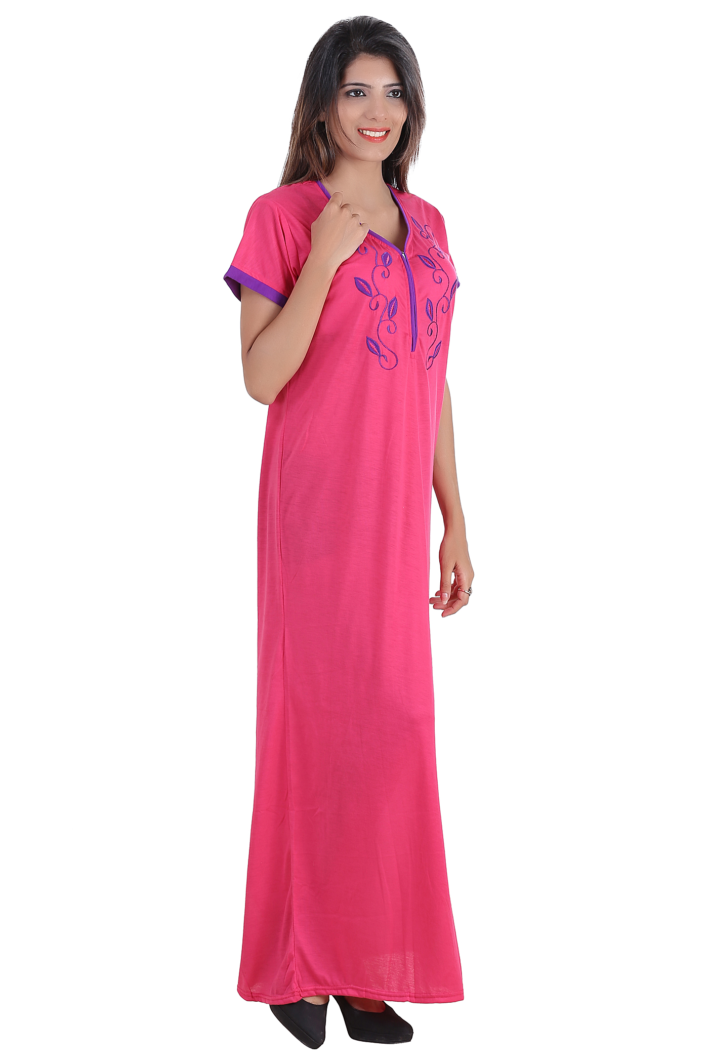 Buy Glossia Pink Cotton Nighty And Night Gowns Online ₹499 From Shopclues 