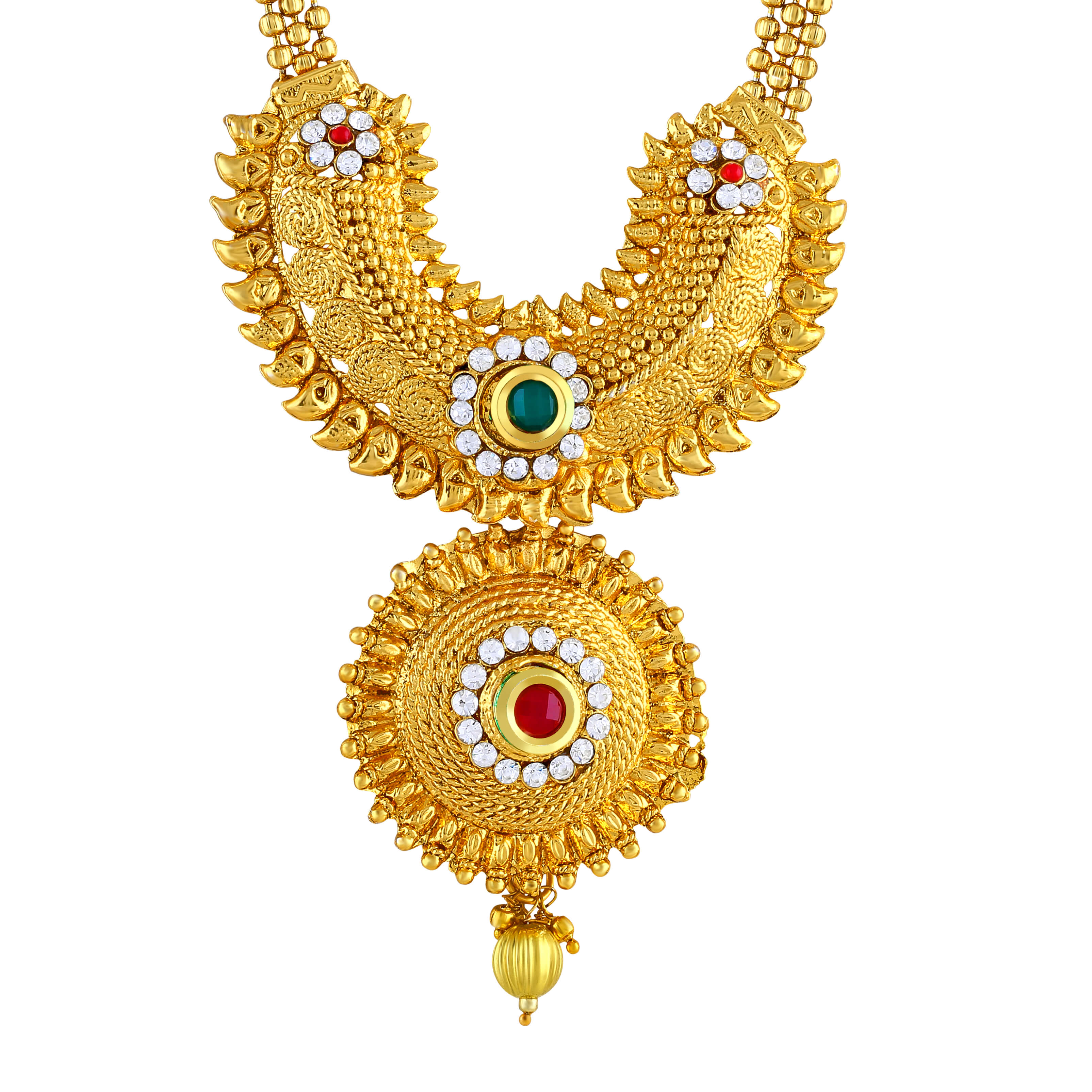 Buy Asmitta Jewellery Jalebi Design Gold Plated Gold Color Zinc Matinee Necklace Set For Women