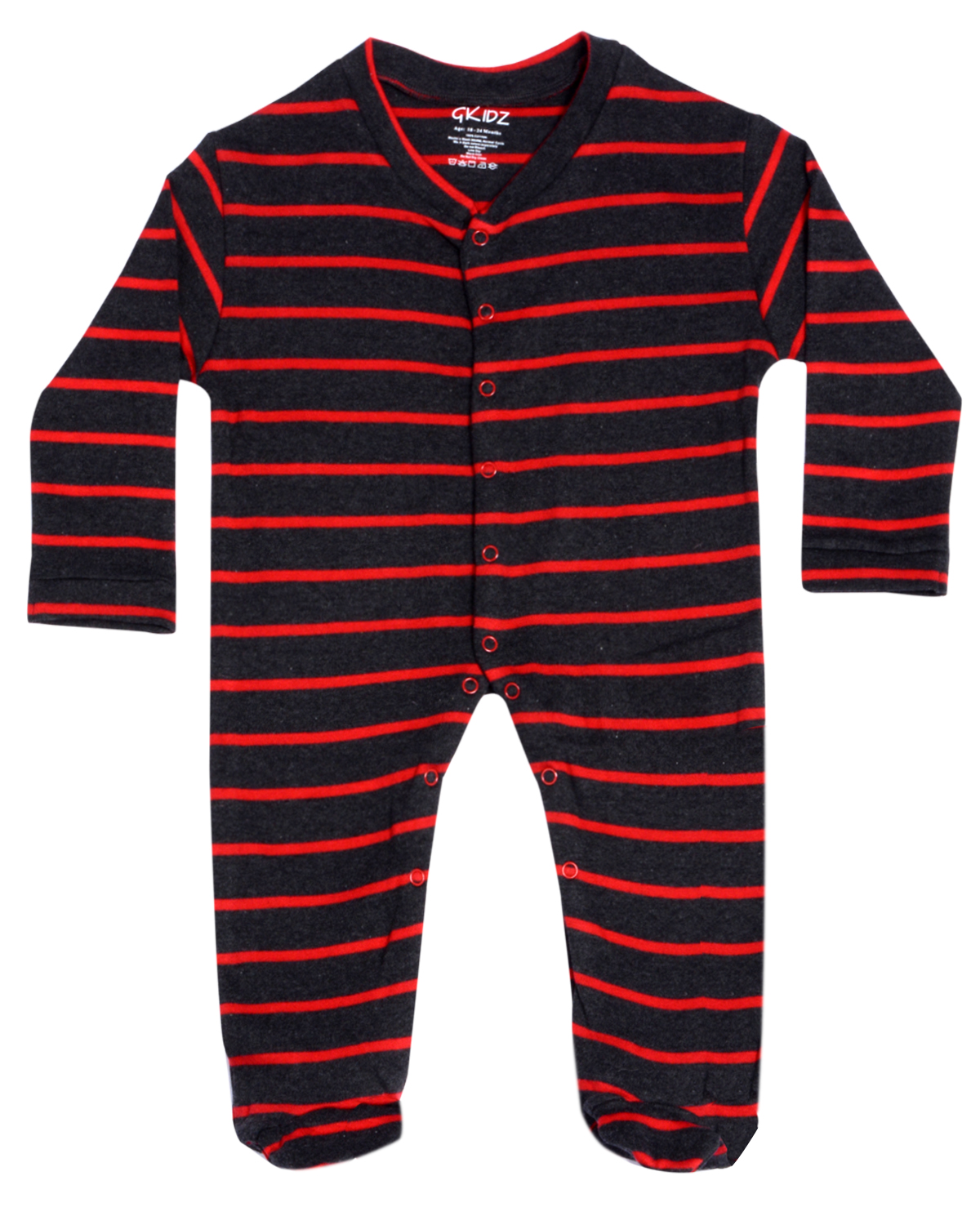 Buy Gkidz Infants Pack Of 3 Striped Design Longsleeve Sleepsuits Online