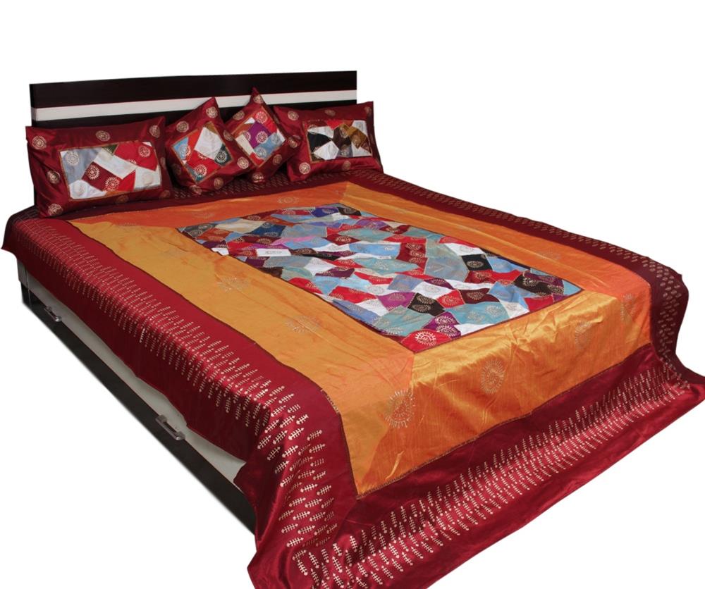 Buy UFC Mart Chic Mix Patch Gold Print Bed Cover Online- Shopclues.com