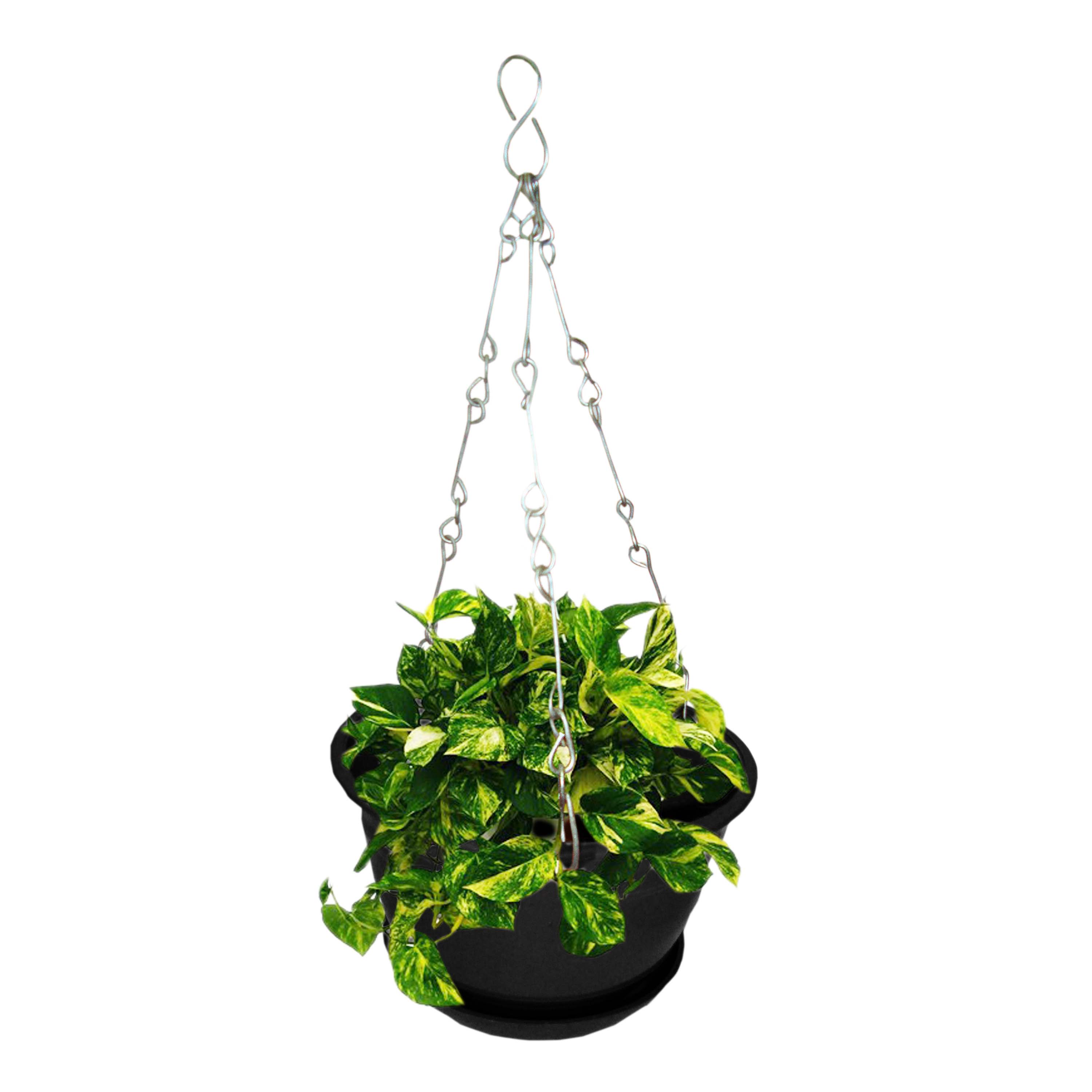 HANGING PLANTER FLOWER POT WITH METAL CHAIN WITH BASE 8