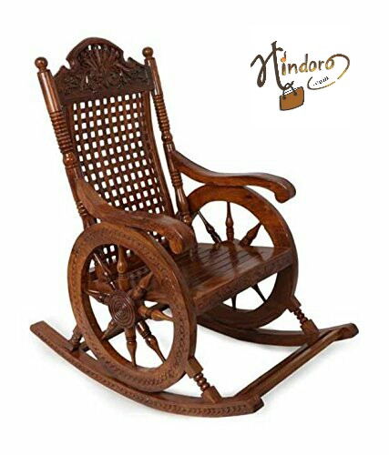 Buy Hindoro Amazing Hand carved Rocking Chair Online @ ₹12400 from ...