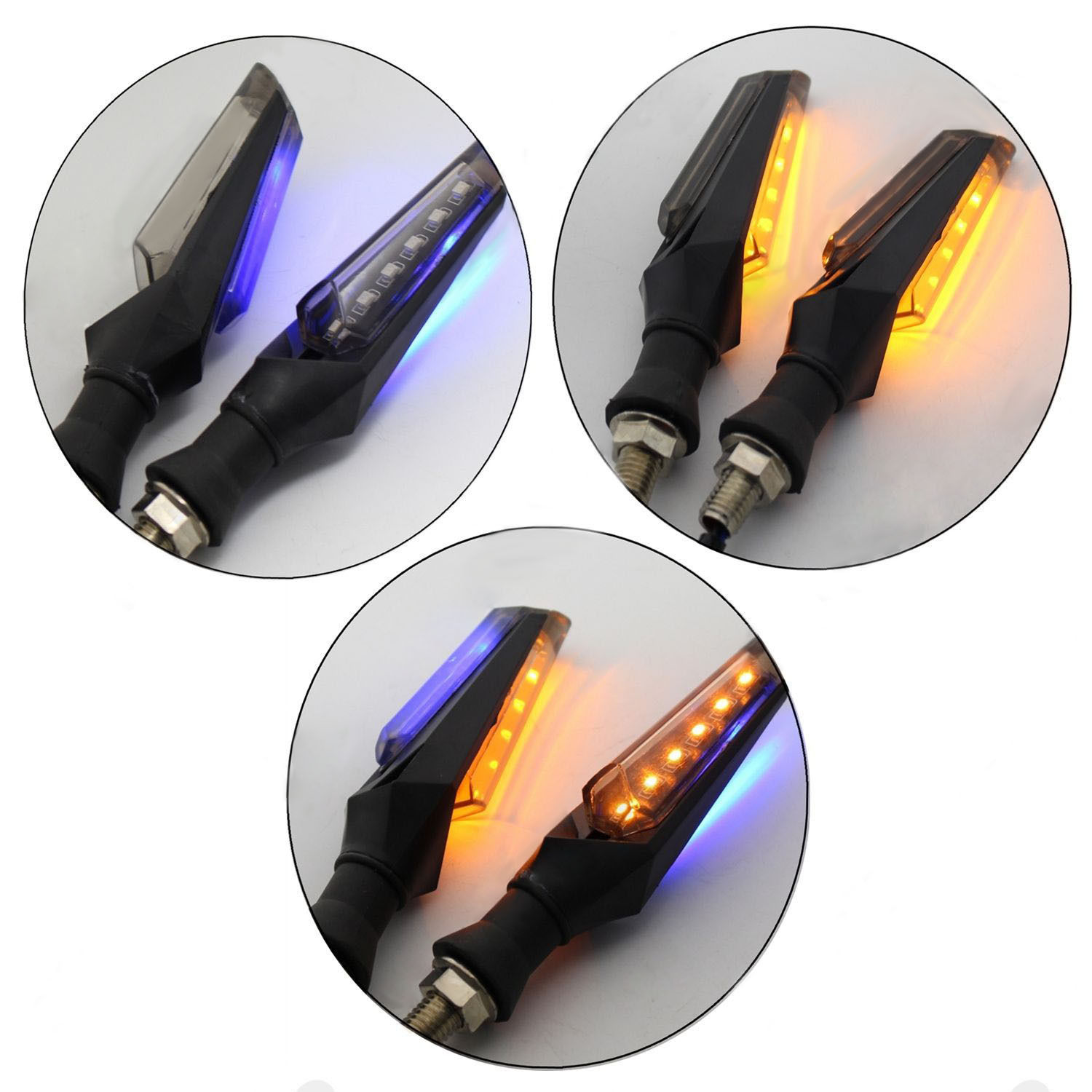 Buy Motorcycle Bike LED Turn Signals Indicators Blinker Double Side