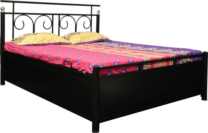 Buy Queen size metal bed with lifton storage.Fine Living Furniture