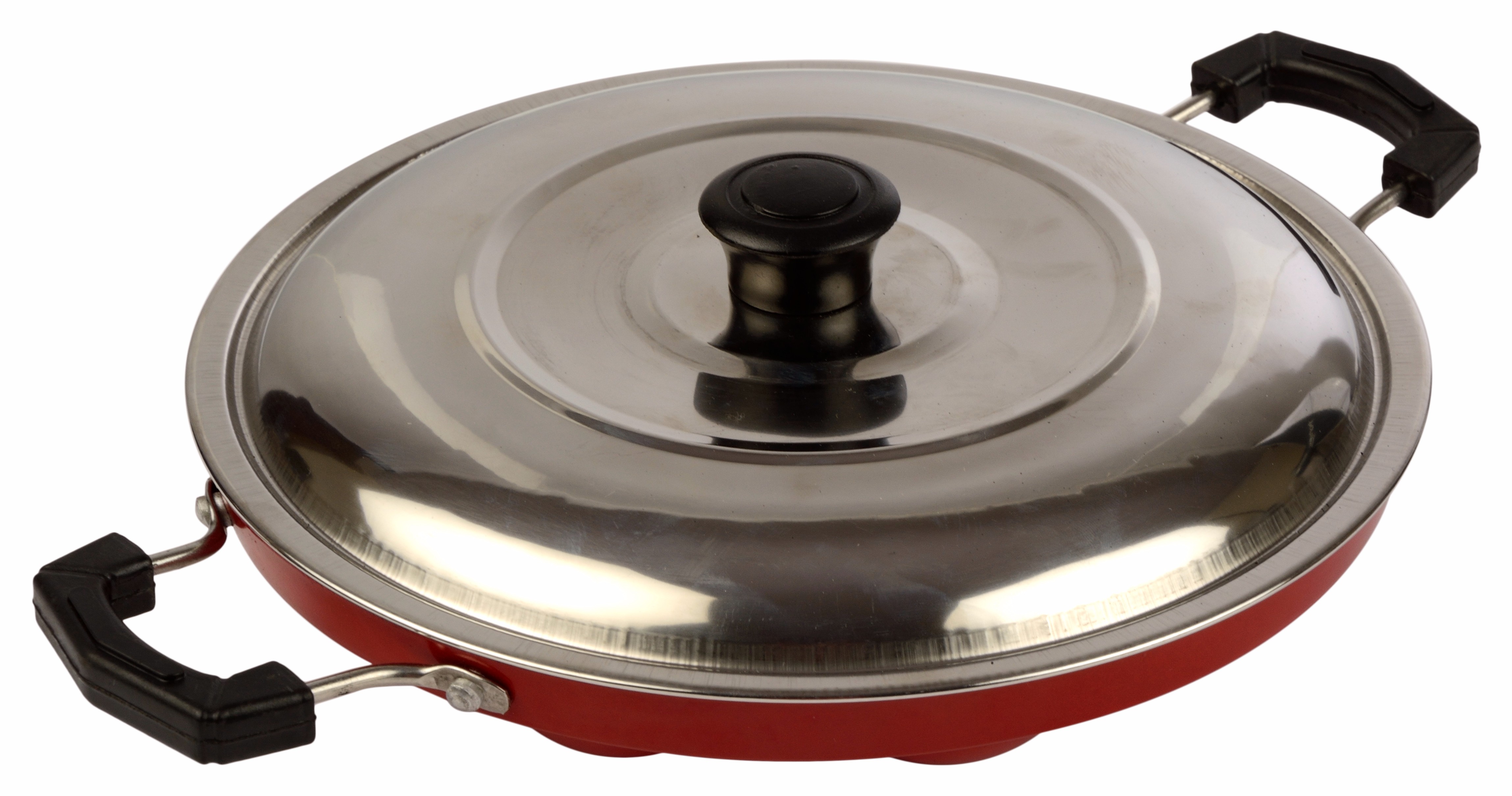 Buy Ampg 12-cavities Appam Patra With Stainless Steel Lid, 230 Mm 