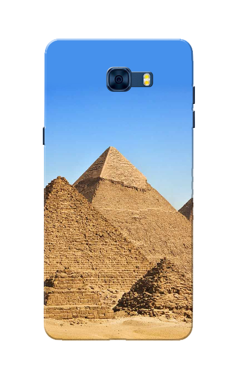 Buy Galaxy C7 Pro Case, Egypt Pyramids Blue Brown Slim Fit Hard Case ...