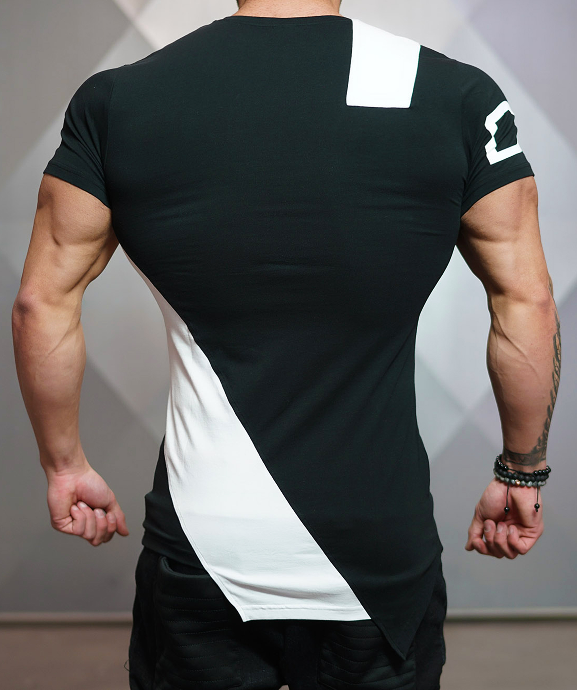 Buy Body Engineers Saw Cut Black White Dual Fabric Gym Workout Training ...