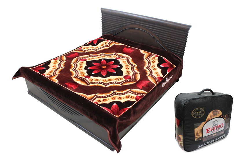 Shital Eskimo gold Dark Brown Blanket