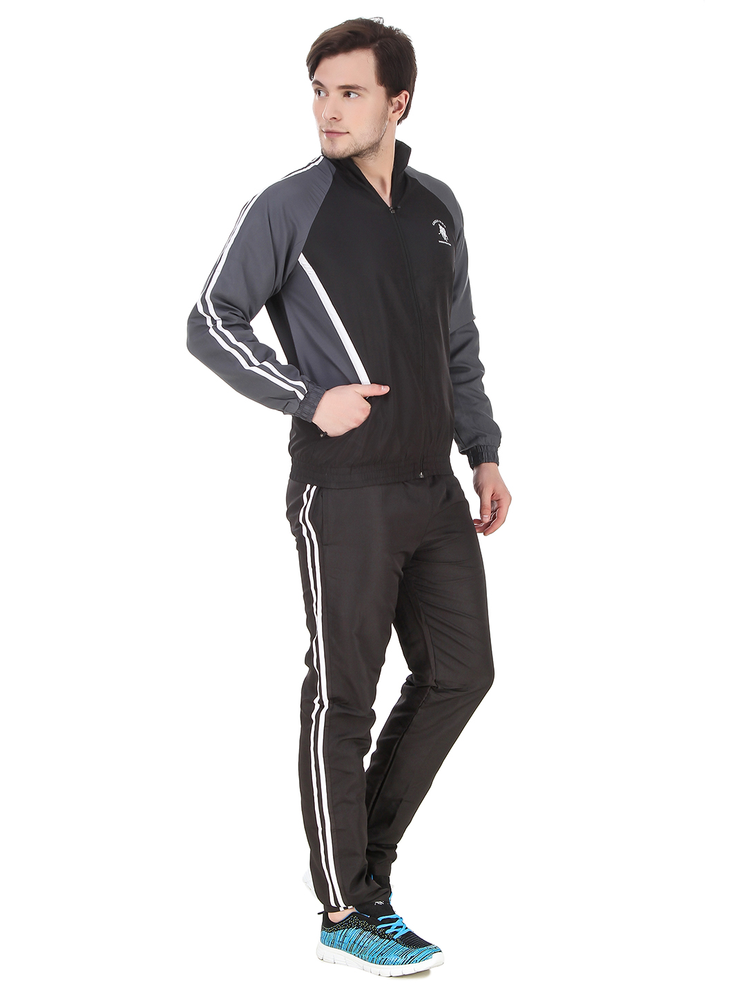 Buy Greenwich United Polo Club Black White Sports Tracksuit Online ...