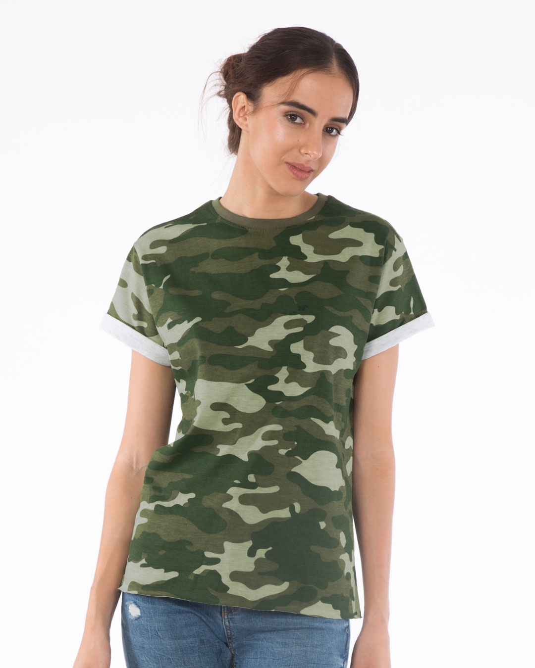 Buy Camouflage Army Print t shirt for Women Online @ ₹350 from ShopClues