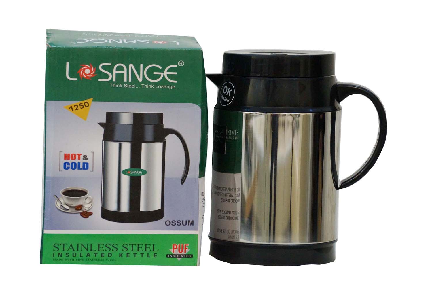 Buy Stainless Steel Insulated Kettle, Ossum 1250 ml Losange Online