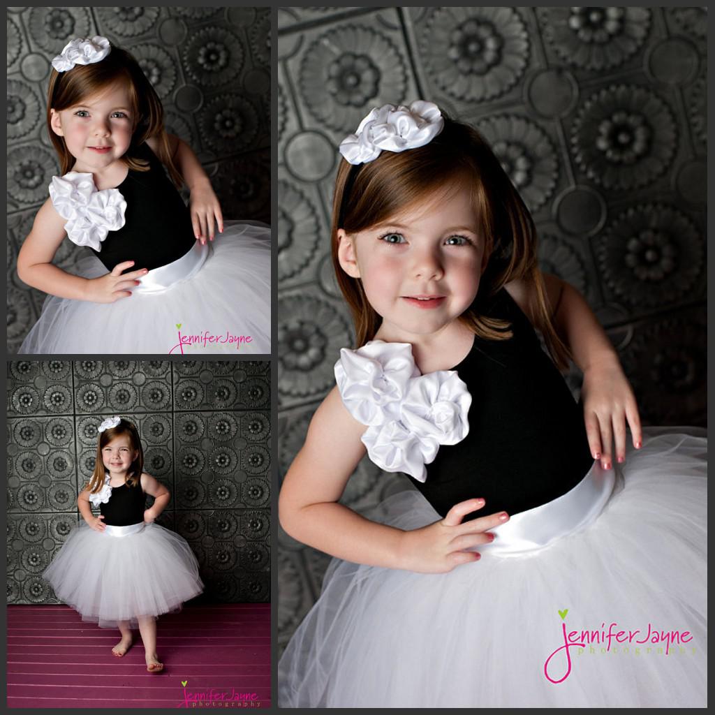 Girls Satin Flower Detailing Net Dress