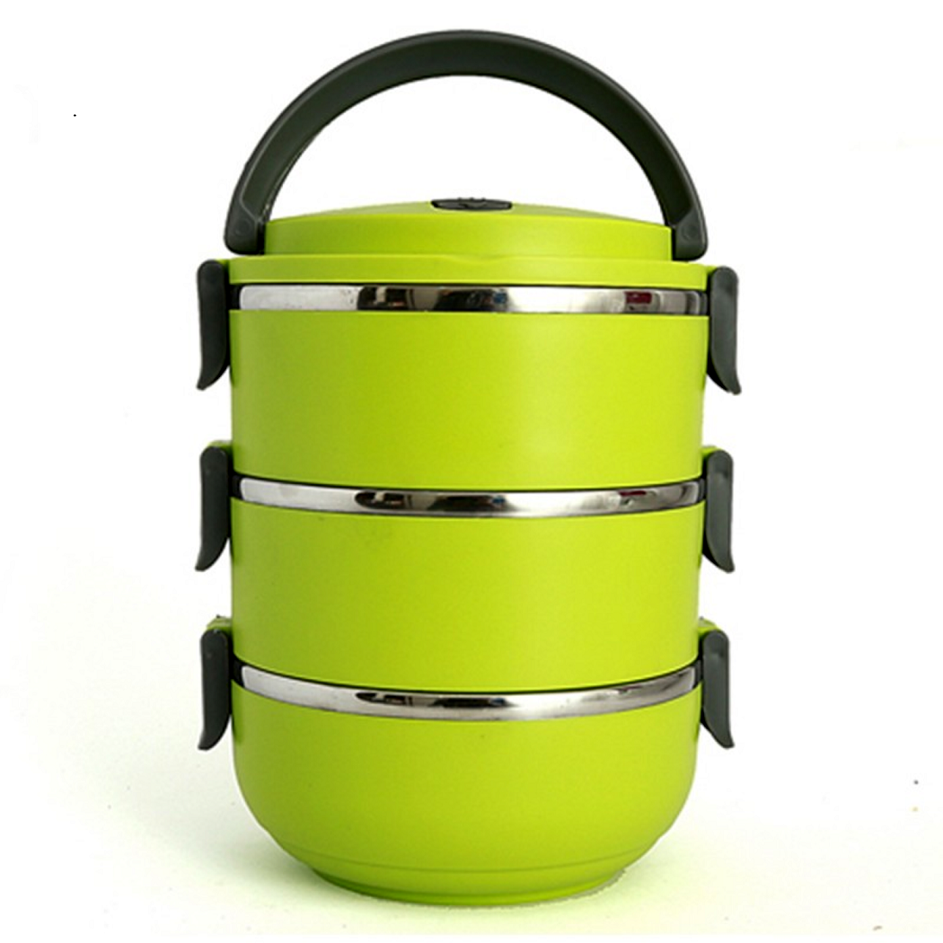 Buy Stainless Steel 3 Layer Lunch Box Online ₹350 from ShopClues