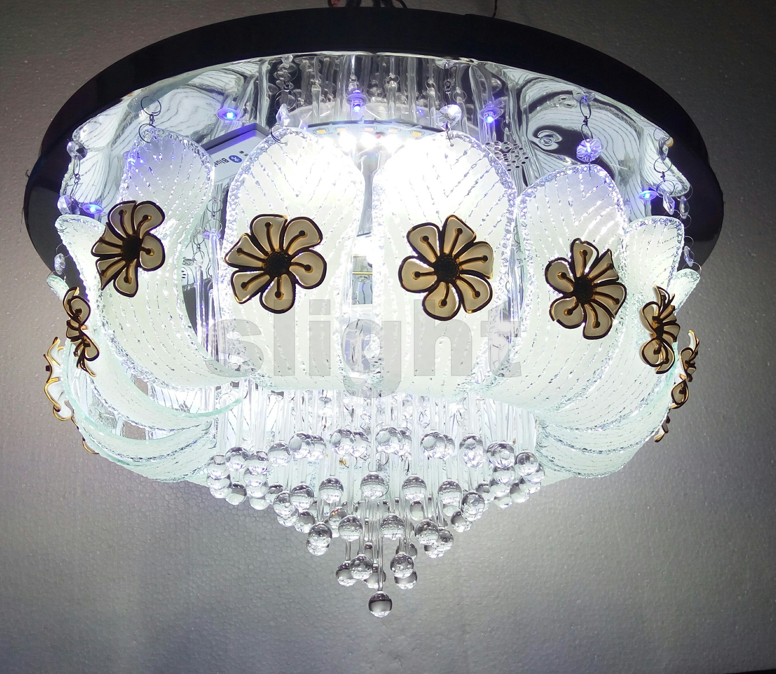 Buy 400 mm Led Jhoomer Ceiling Light Decorative LED Chandelier With Three Color And Sound System