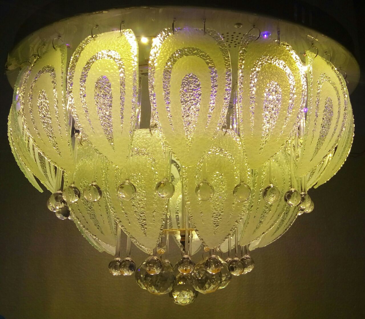 Buy 500 mm Led Jhoomer Ceiling Light Decorative LED Chandelier With Three Color And Sound System