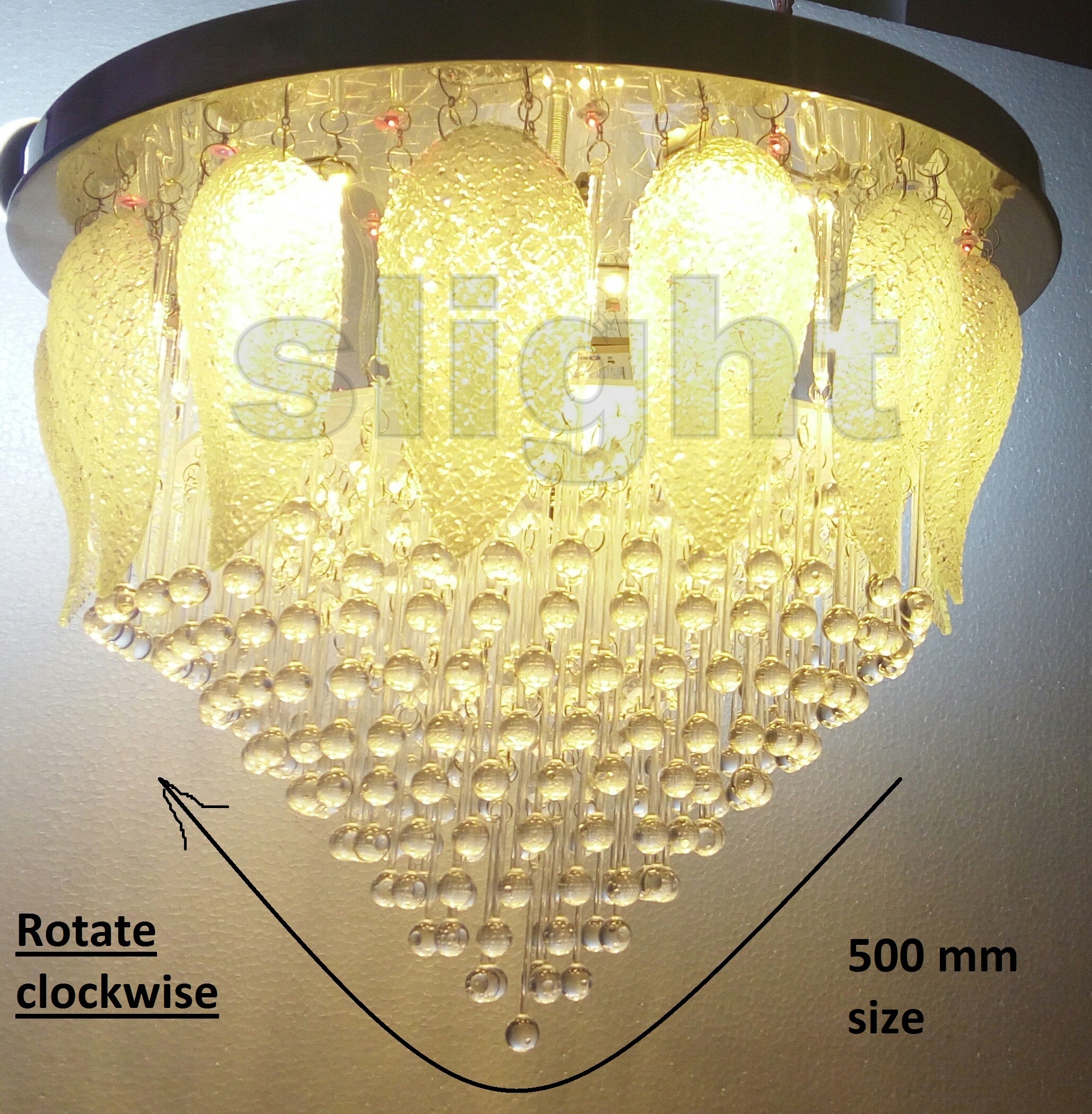 Buy 600 mm Led Jhoomer Ceiling Light Decorative LED Chandelier With Three Color And Sound System