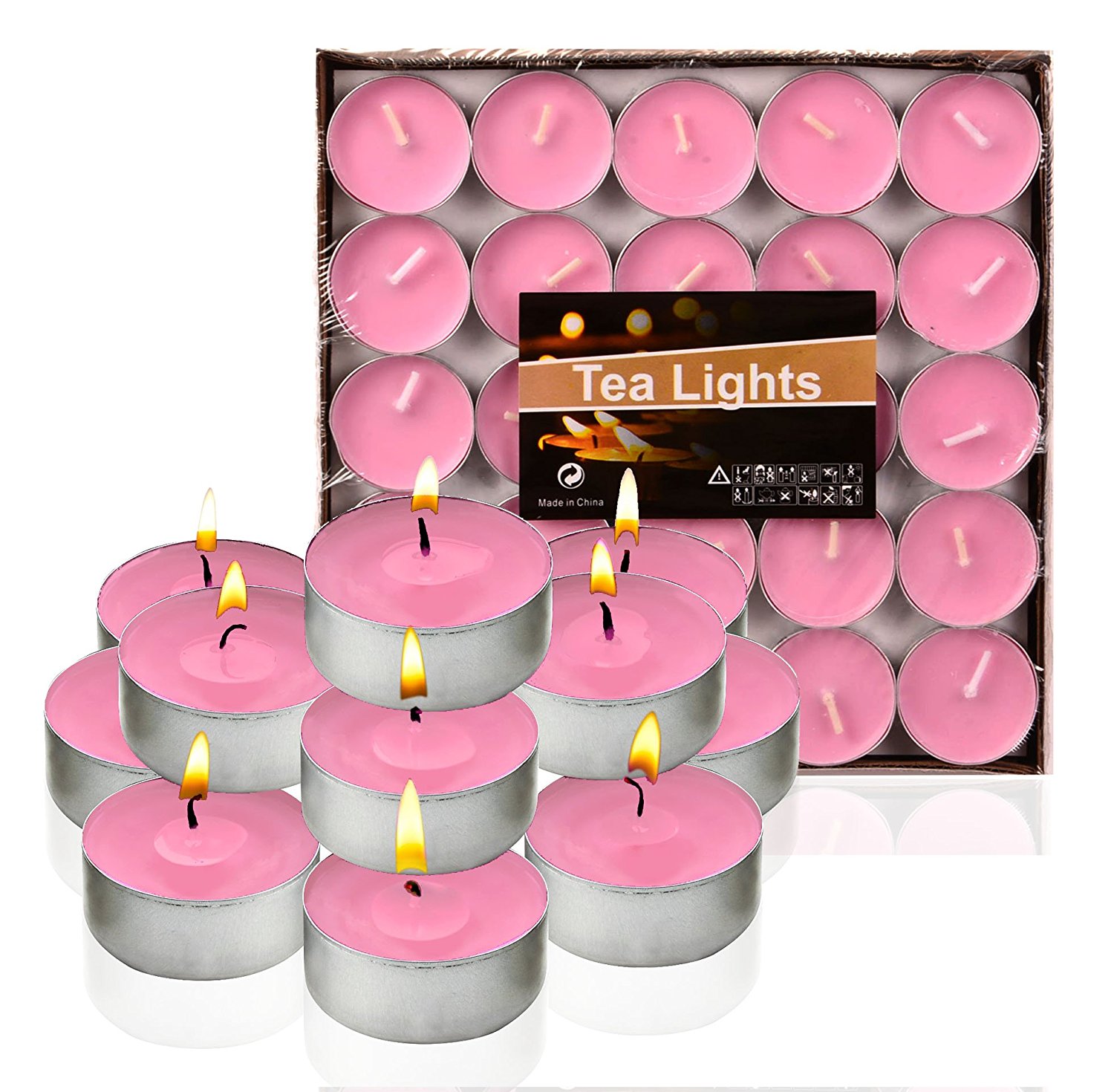 Buy 6th Dimensions Scented Tea Light Set Of 50 Pieces Pink Tea Light