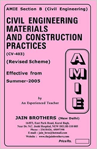 Buy AMIE-Section-(B) Civil Engineering Materials And Construction ...