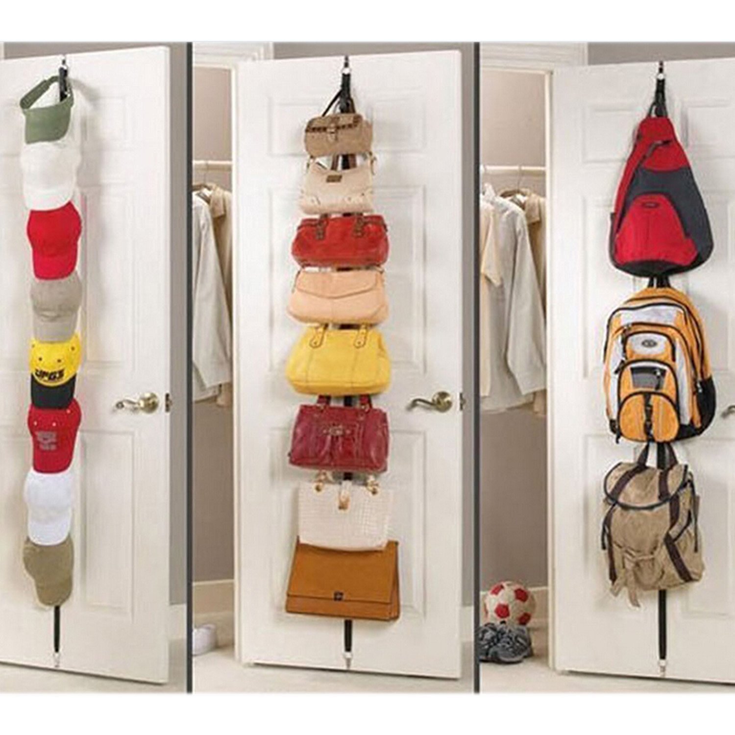 Buy Adjustable Over Door Straps Hanger Clothes Rack Organizer 16 Hooks