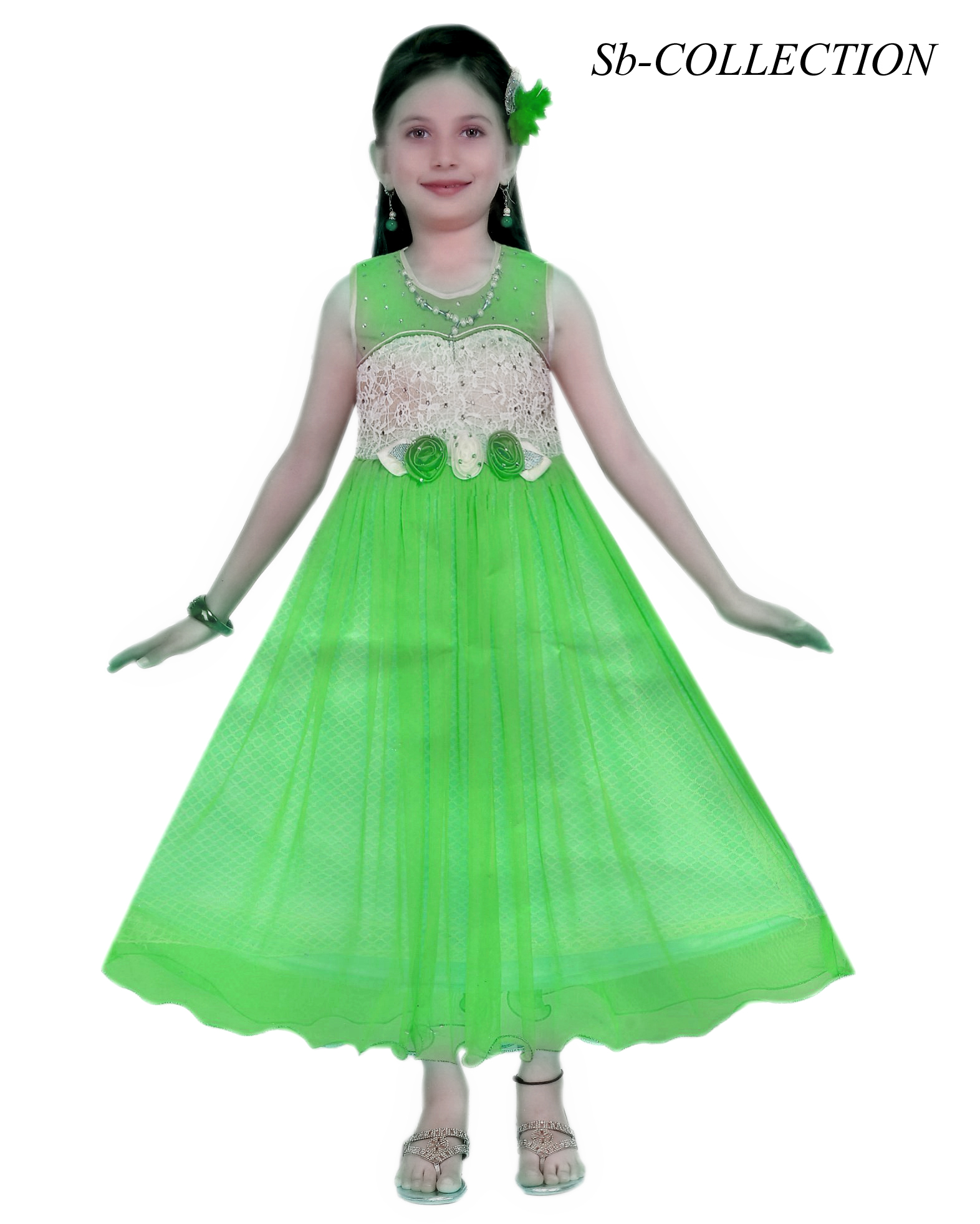 Buy Pista Colour Long Frock Online @ ₹850 from ShopClues