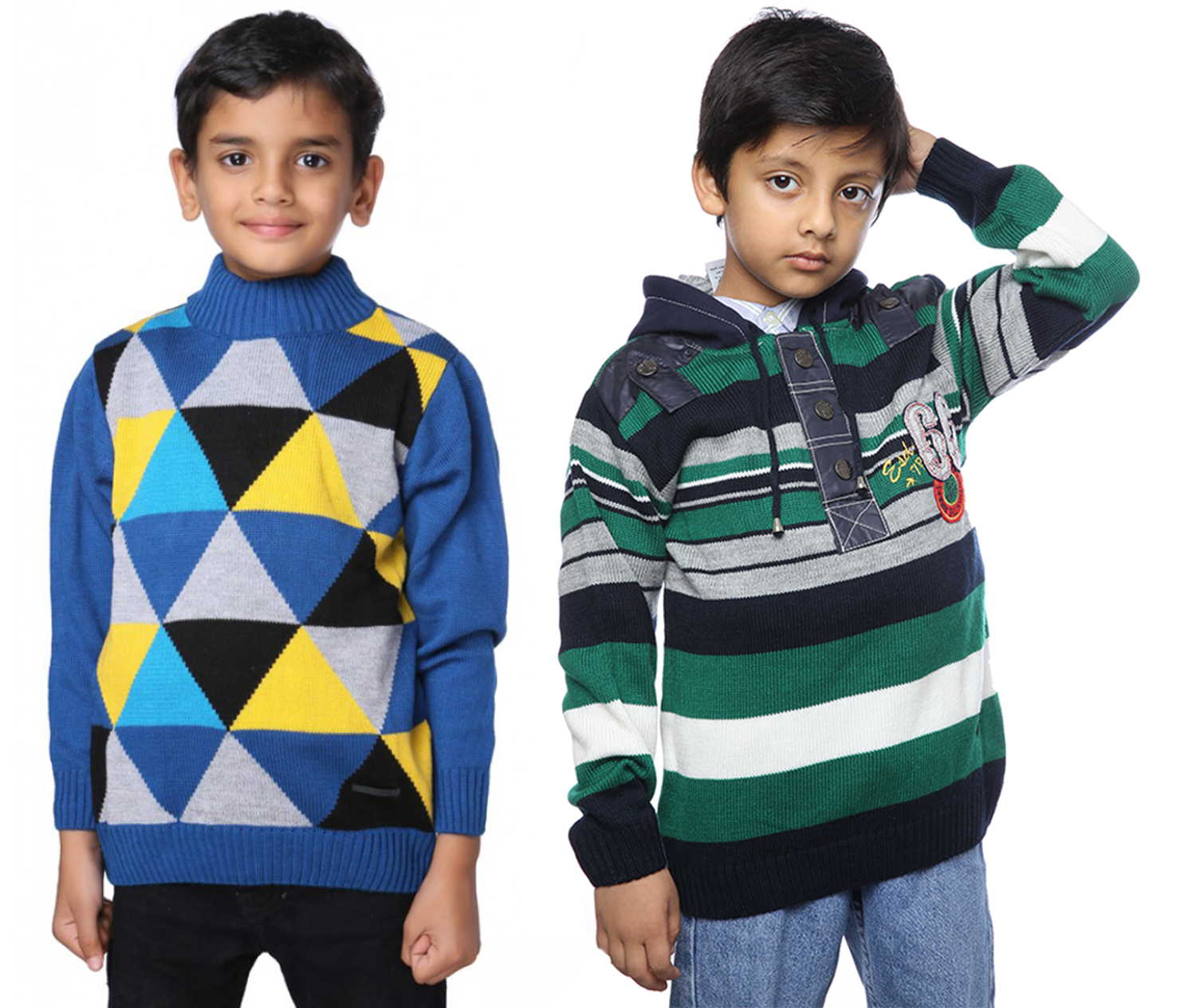 Online Duke Kids Set of 2 Sweaters In Turquoise/Dark Grey Prices ...
