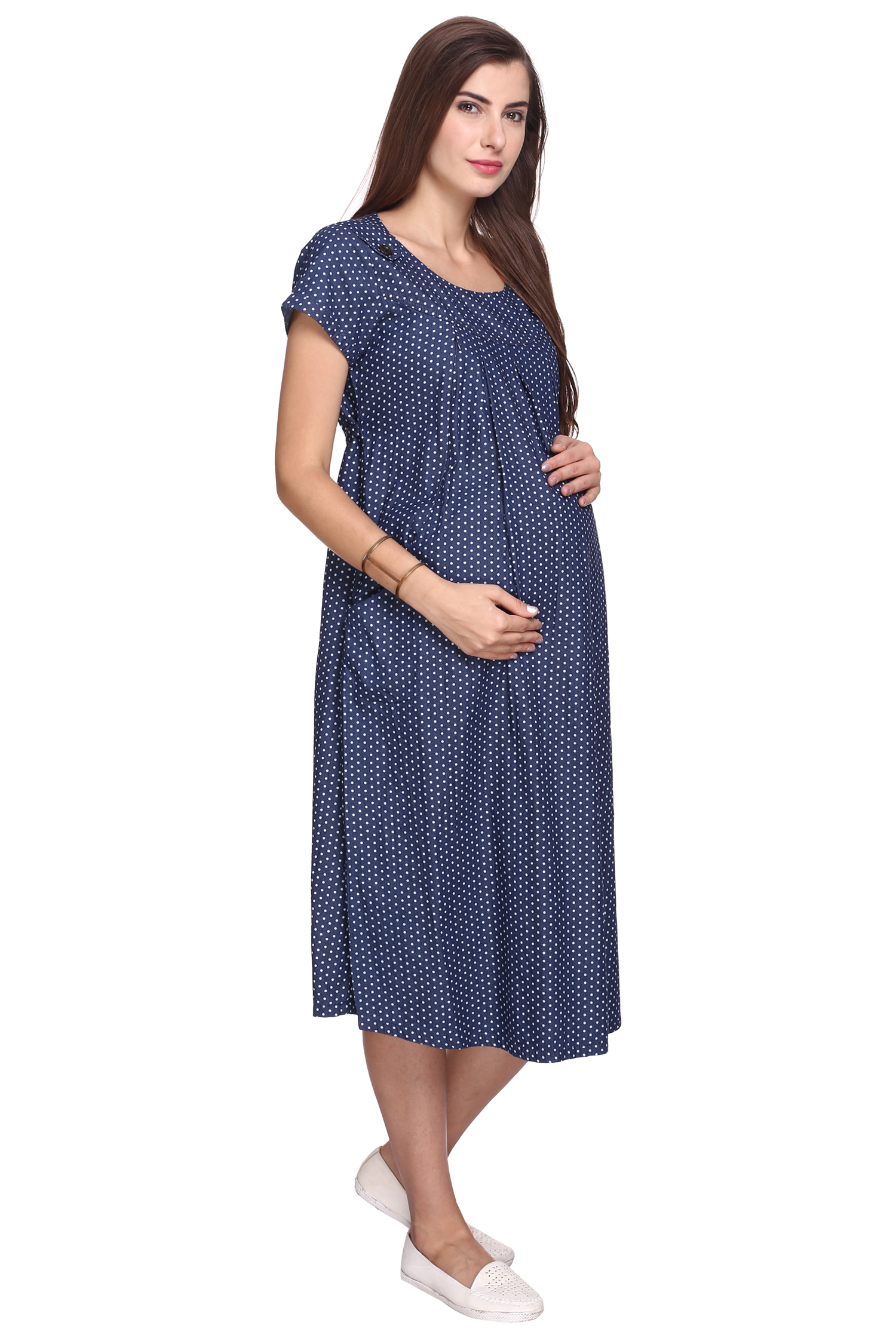 Buy MomToBe Women's Denim Maternity Dress, Blue Online @ ₹1549 from ...