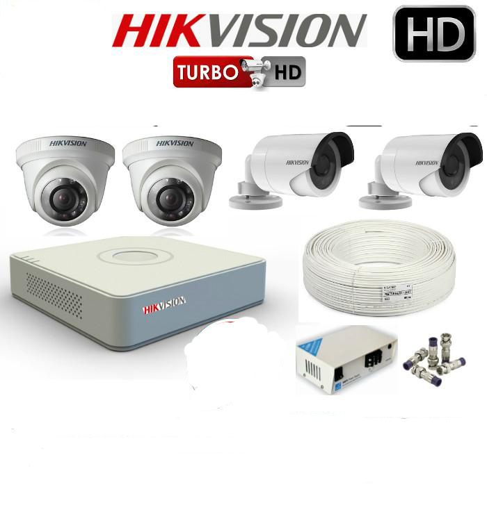Buy HIKVISION 2 MP 2 DOME +2 BULLET HD Cameras With HD DVR (HDD NOT ...