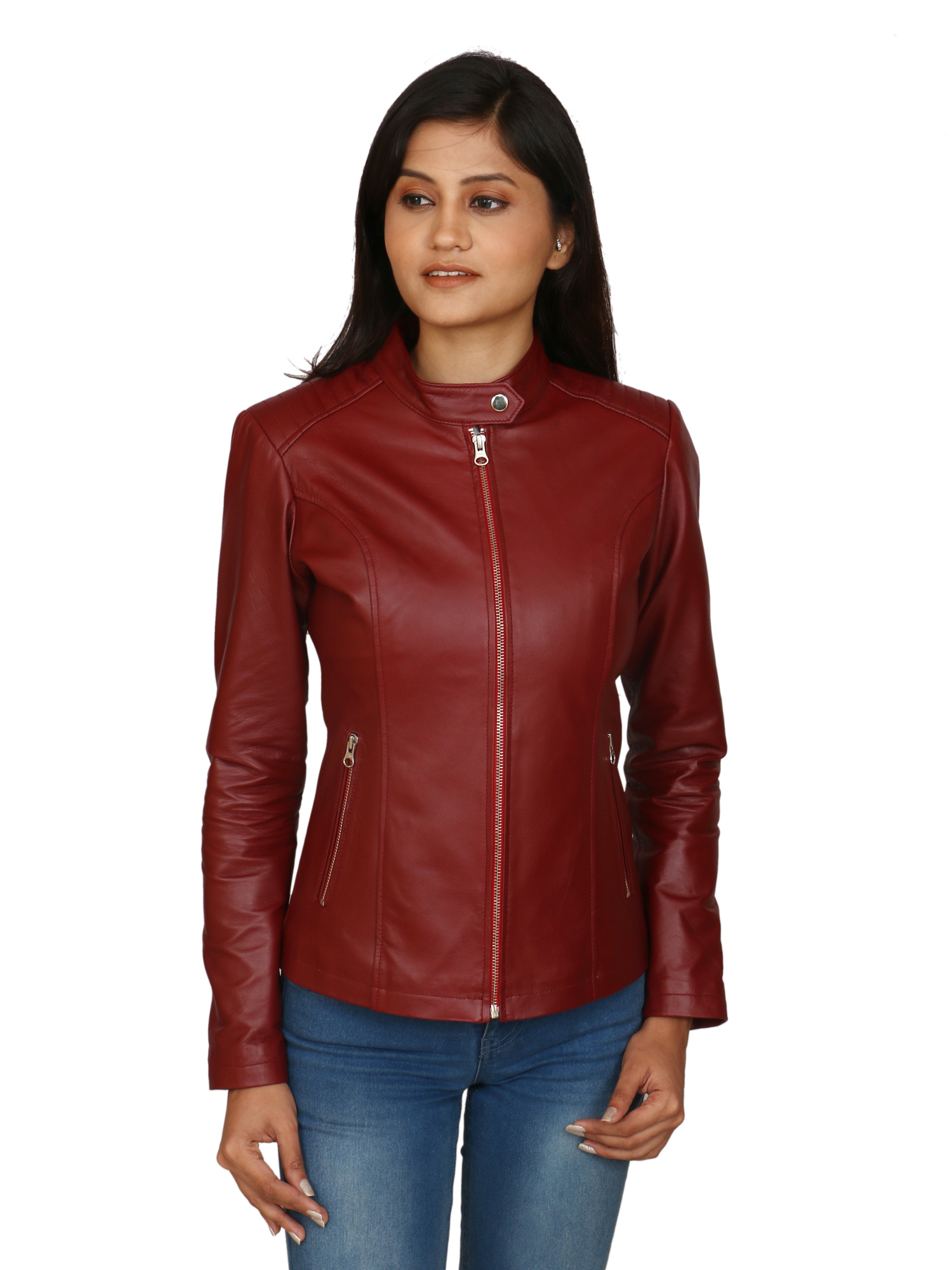 Buy C Comfort Womens Leather Jacket EJ112 Online ₹8261 from ShopClues