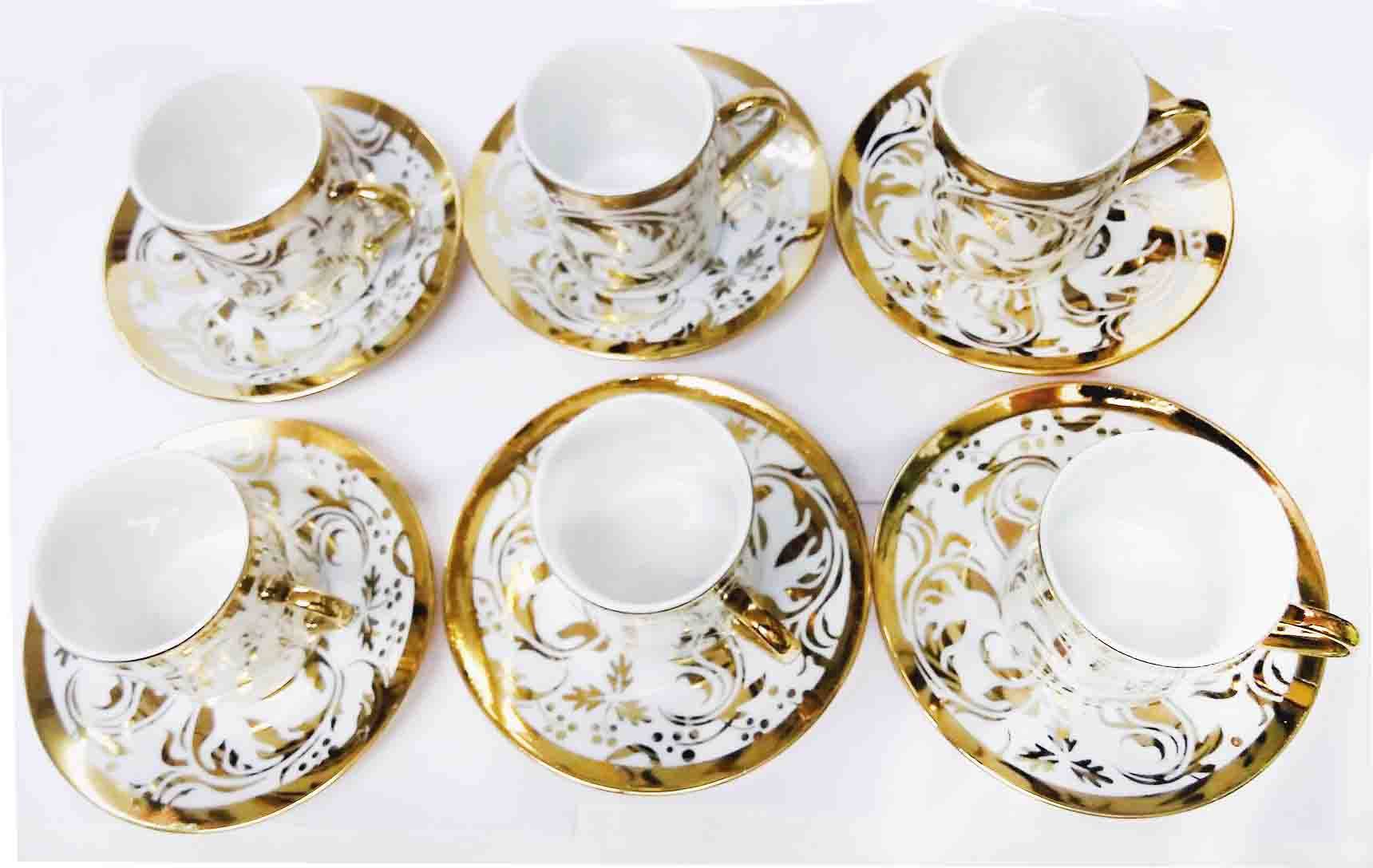 Buy 12 Pcs Cup and Saucer Set (Golden) Online @ ₹719 from ShopClues