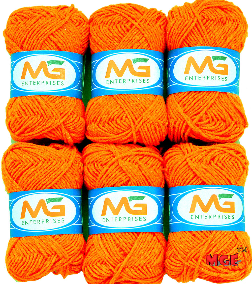 Buy M.G Orange Pack of 10 Balls, hand knitting Acrylic yarn wool balls ...