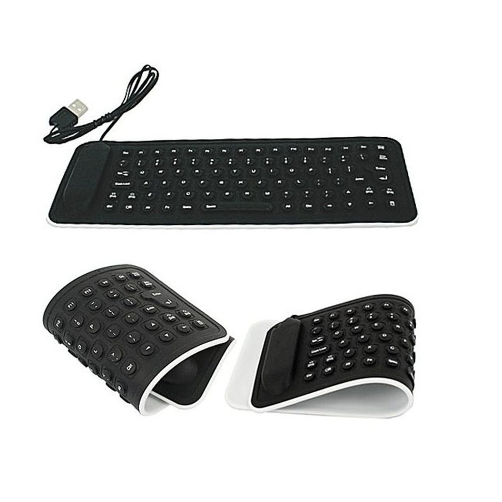 Futaba USB Mini Flexible Silicone Keyboard for Laptop Notebook Black