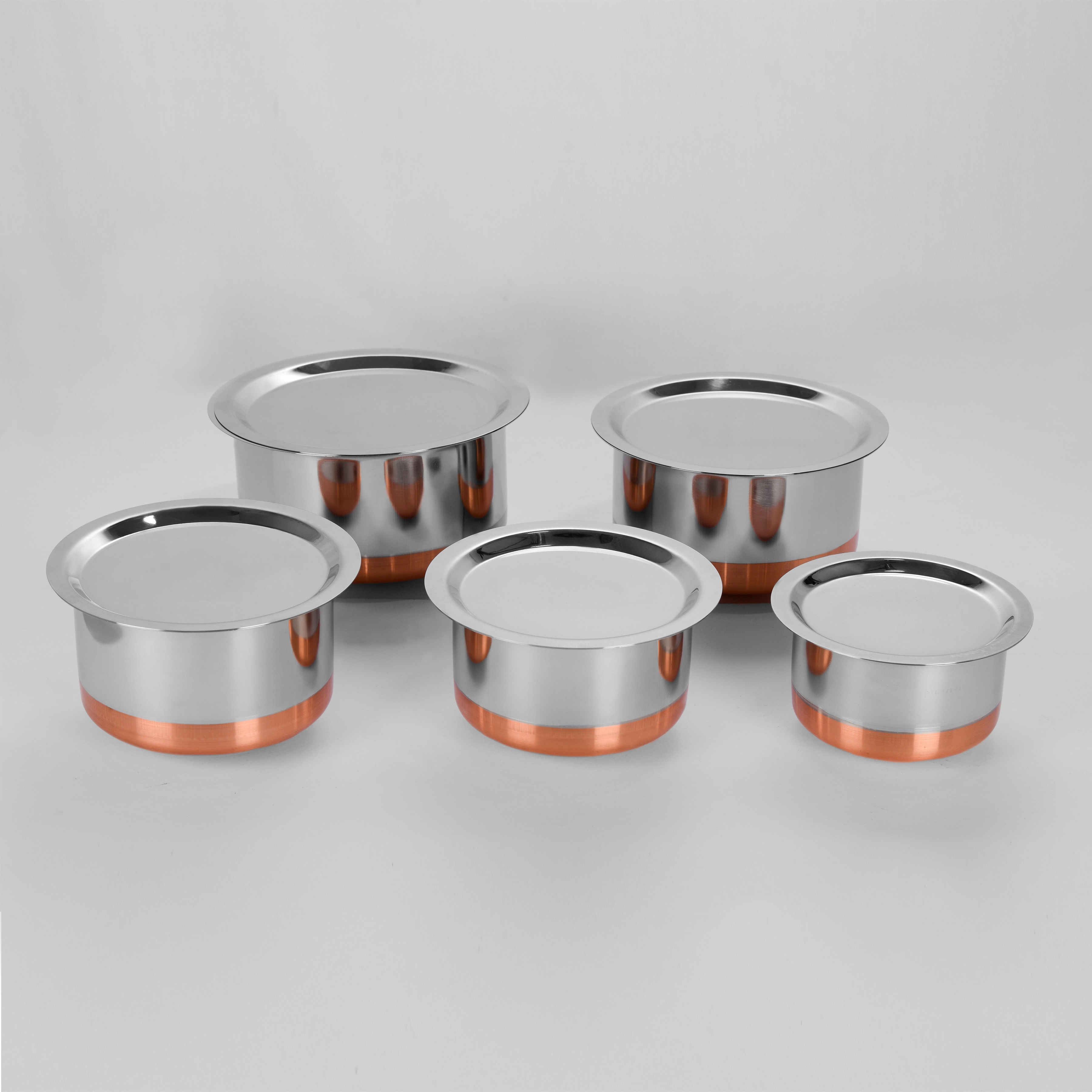 Buy Sumeet 5 Pcs Stainless Steel Copper Bottom Cookware/ Container