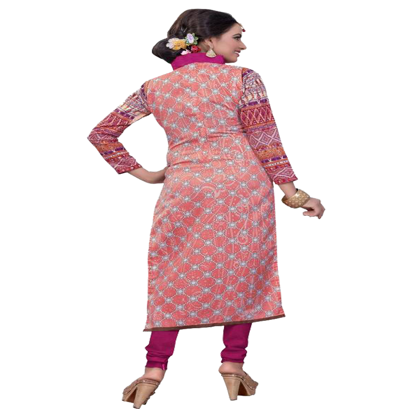 Buy Awesome Multicolor Cotton Printed Dress Material (Unstitched