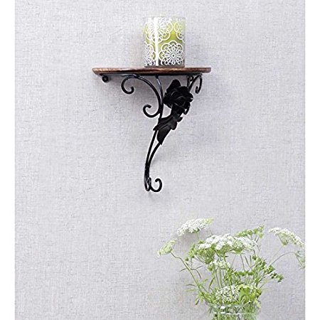 Shilpi Wooden Wrought Iron Decorative Wall Shelf / Amazing Wall Bracket