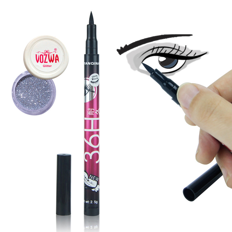 Buy Vozwa Silver Glitter Powder and Sketch Pen Eyeliner Online ₹299