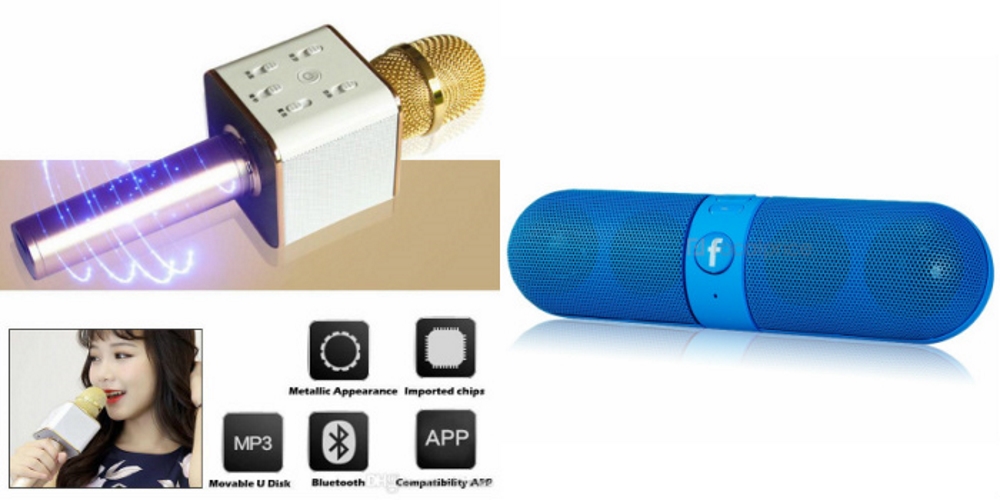 Mirza Q7 Portable Wireless Karaoke Microphone Handheld Condenser Microphone Inbuilt Speaker Microphone and bluetooth speaker Facebook Speaker ,Facebook Portable Bluetooth Mobile/Tablet Speaker for GIONEE ELIFE E7 MINI