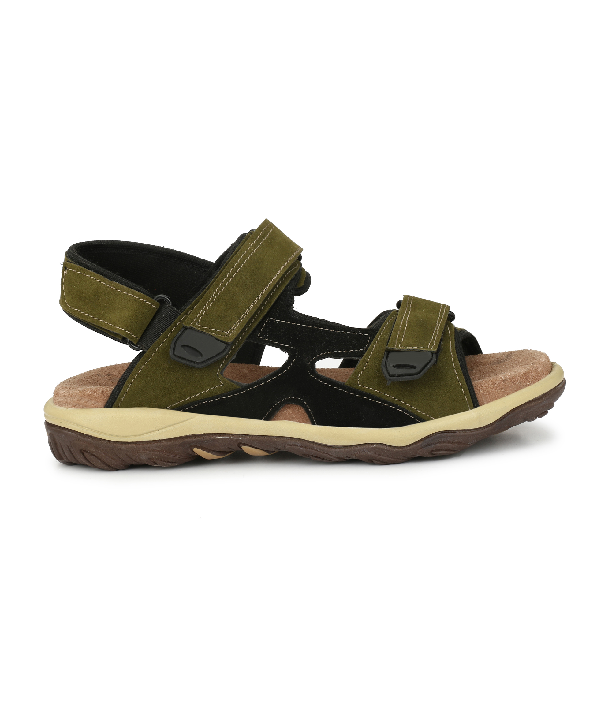 Buy Men's Olive Velcro Sandals Online @ ₹771 from ShopClues
