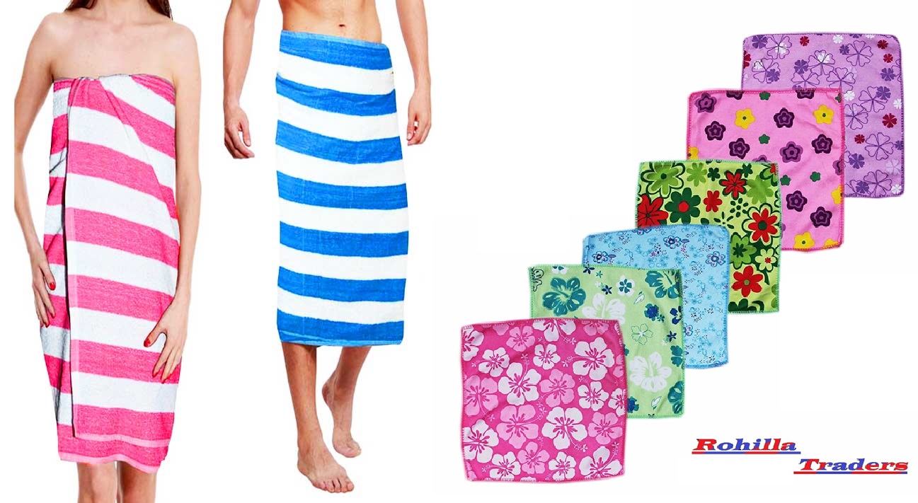 Buy Aanand Multicolor Cotton Bath Towel Set of 1 with 6 Face Towels