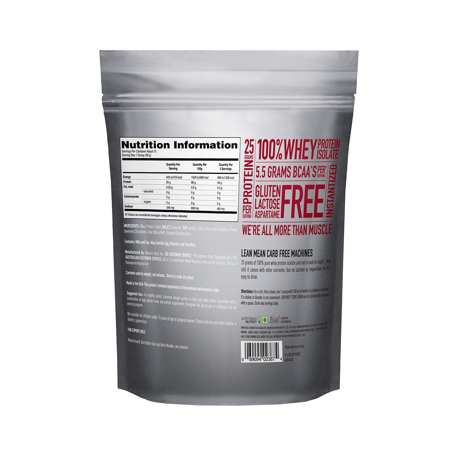 Buy Isopure Zero Carb 1 Lb Strawberries & Cream Online ₹2459 from