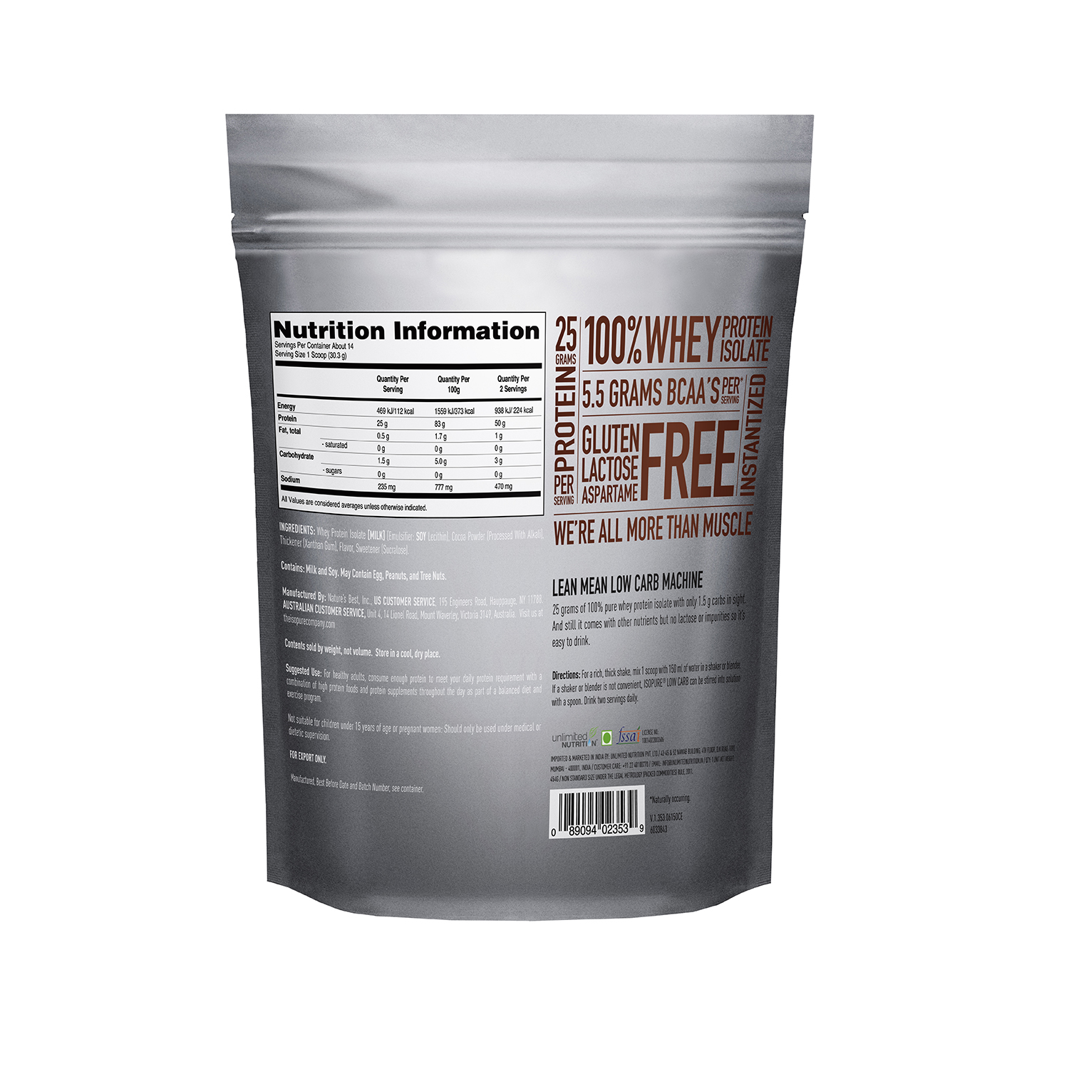 Buy Isopure Low Carb 1 Lb Dutch Chocolate Online @ ₹2459 from ShopClues